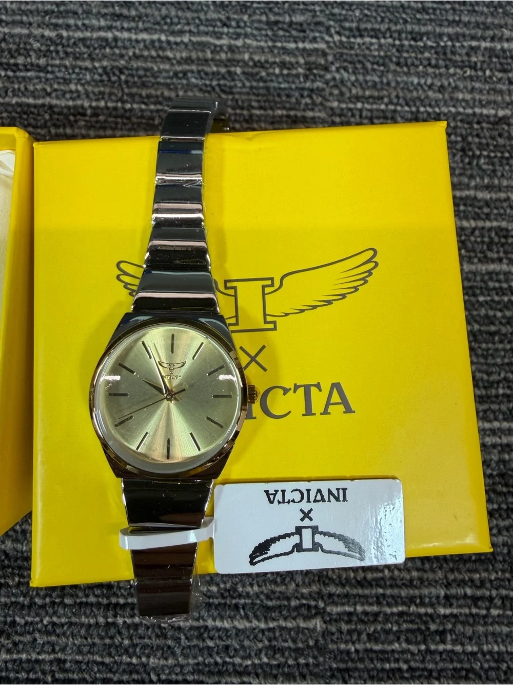 Invicta Celestial Lady 28mm Gold Dial/Silver Bracelet 69045 New